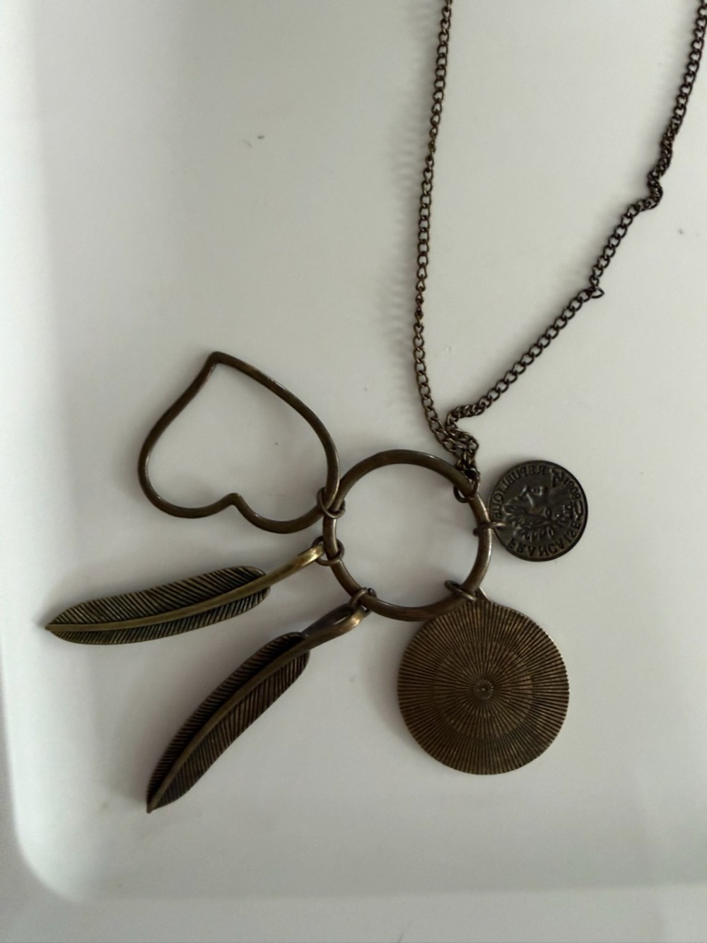 American Eagle Outfitters Bronze Tone Charm Necklace